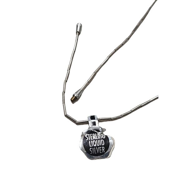 1970s Carved Bird Shell Beads Liquid Silver Single Strand Boho Necklace 16 Inch - Picture 3 of 8